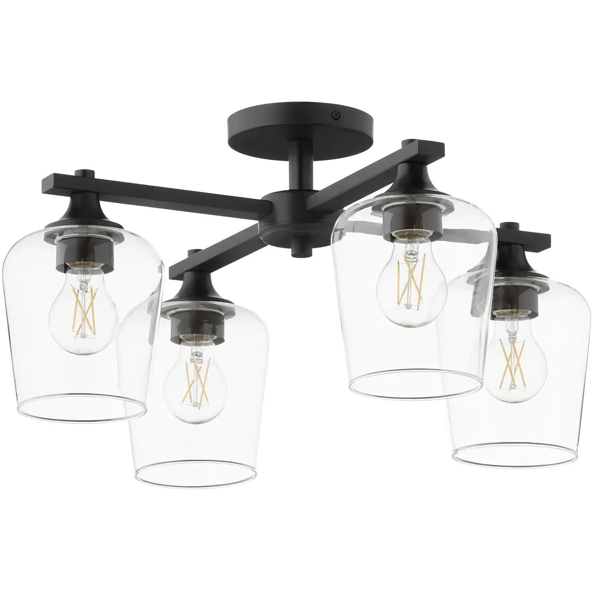 Quorum Veno 4-Light Semi Flush Mount Ceiling Light - Matte Black product