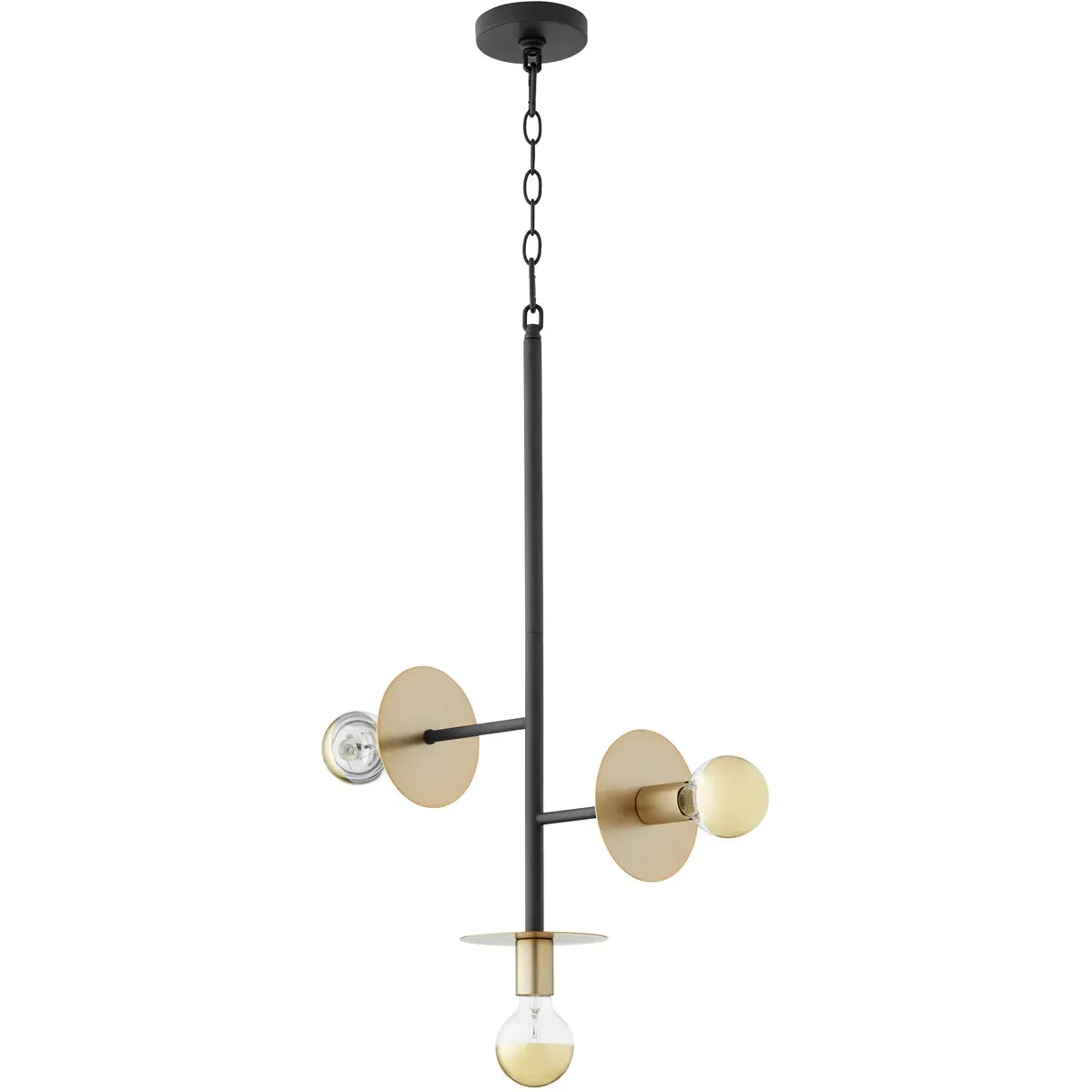 Quorum Voyager 3-Light Pendant - Noir, Aged Brass product