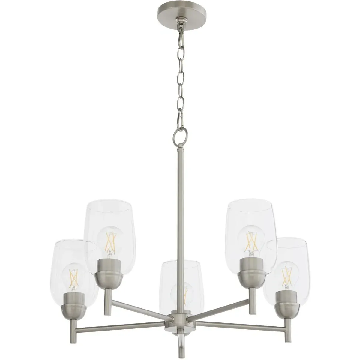 Quorum Wallinger 5-Light Chandelier - Satin Nickel, Clear Glass product