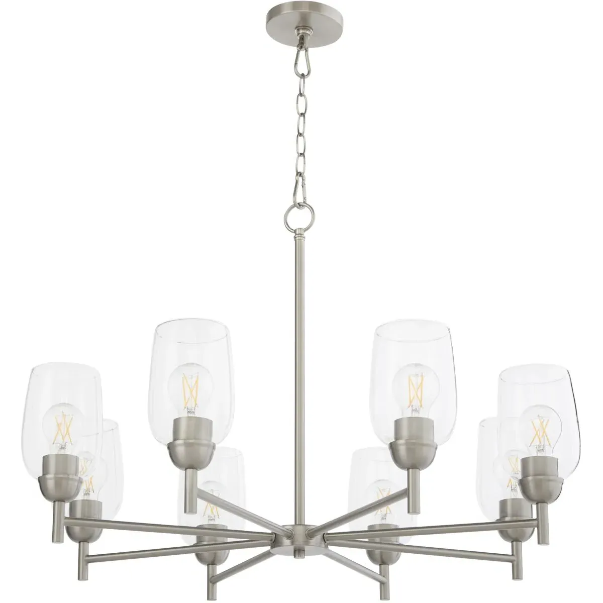 Quorum Wallinger 8-Light Chandelier - Satin Nickel, Clear Glass product