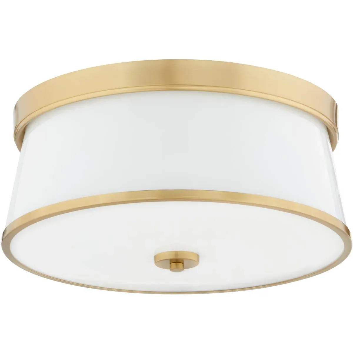 Quorum Weir 3-Light 16" Flush Mount Ceiling Light - Aged Brass product