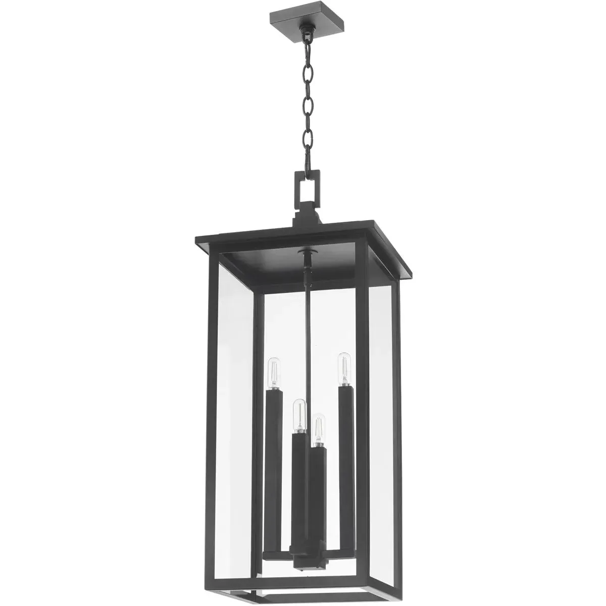 Quorum Westerly 4-Light Pendant - Textured Black, Aluminum/Iron/Glass product