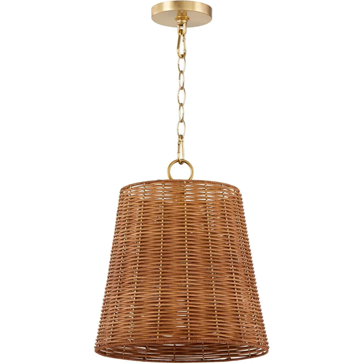 Quorum Wicker 3-Light 13 inch Pendant - Aged Brass, Steel/Rattan product