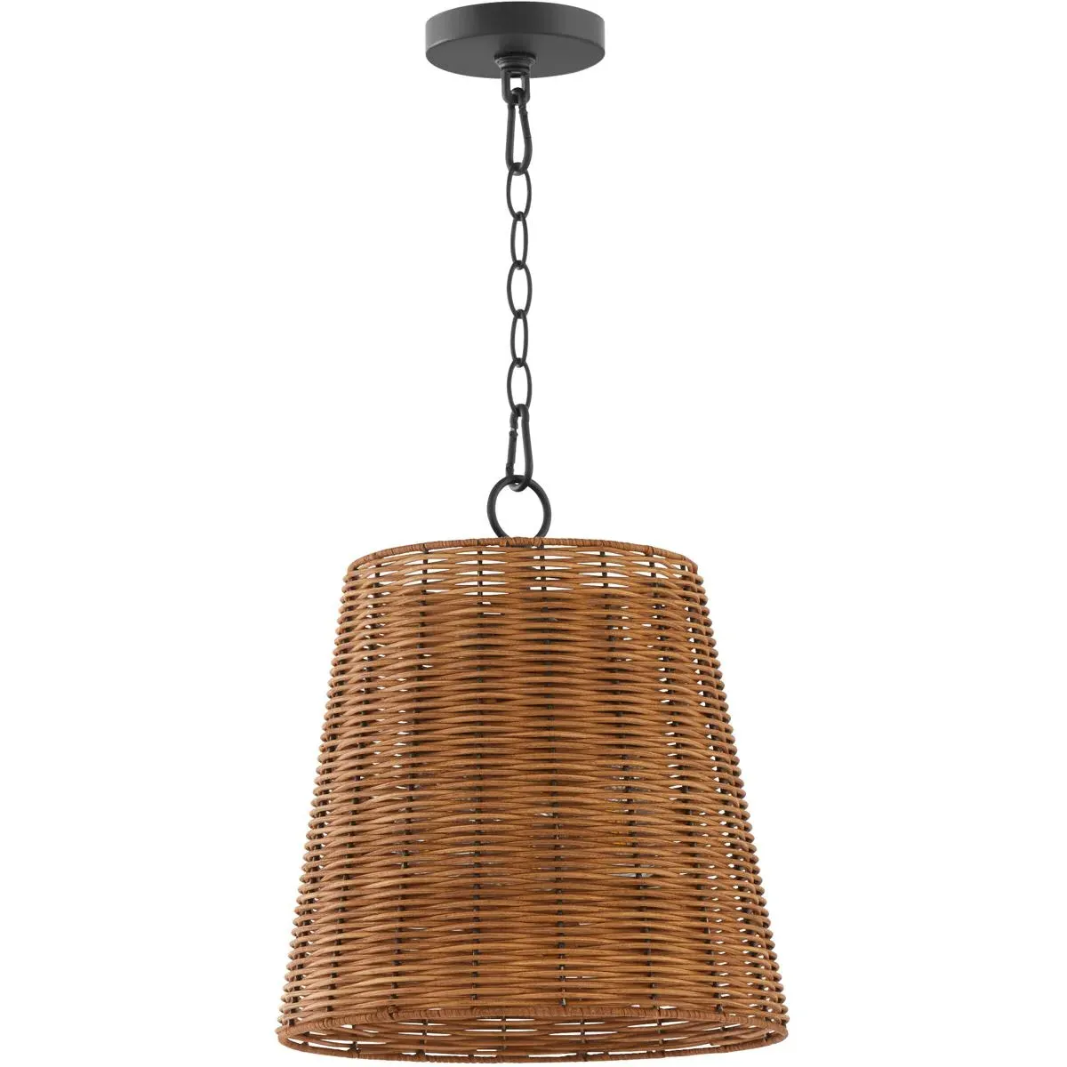 Quorum Wicker 3-Light 13 inch Pendant - Matte Black, Steel/Rattan product