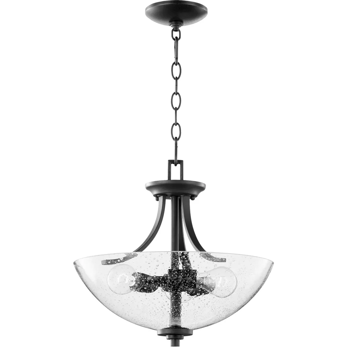 Reyes 3-Light Pendant Semi-Flush Convertible - Noir, Clear Glass product