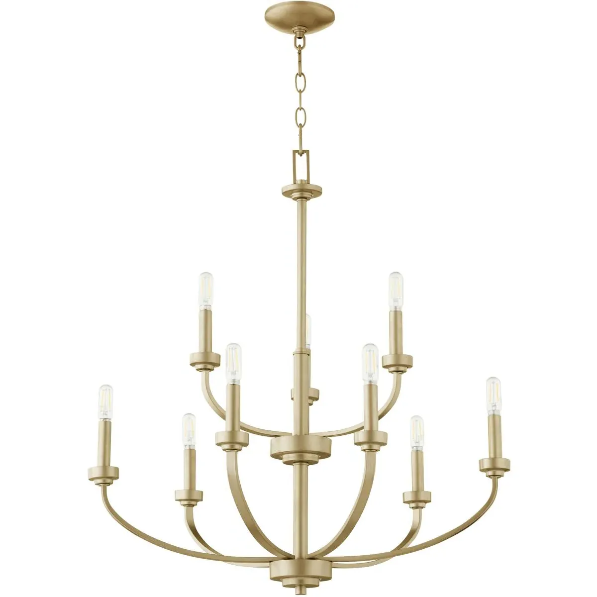 Reyes 9-Light Chandelier - Aged Brass product