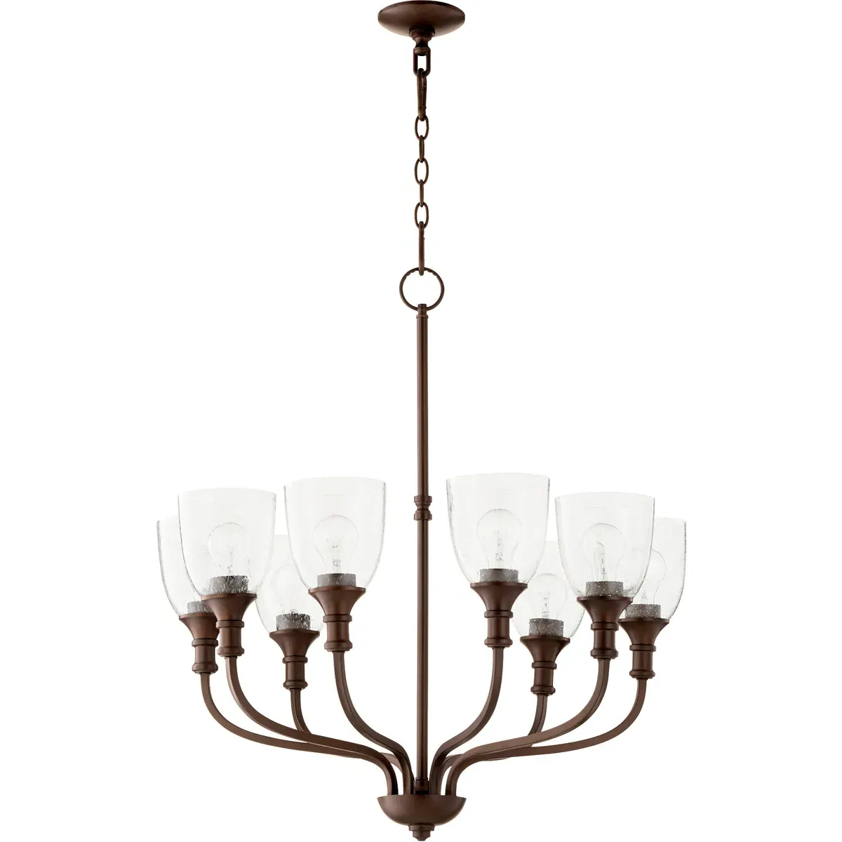 Richmond 8-Light 31" Chandelier - Oiled Bronze, Clear Seeded Glass product