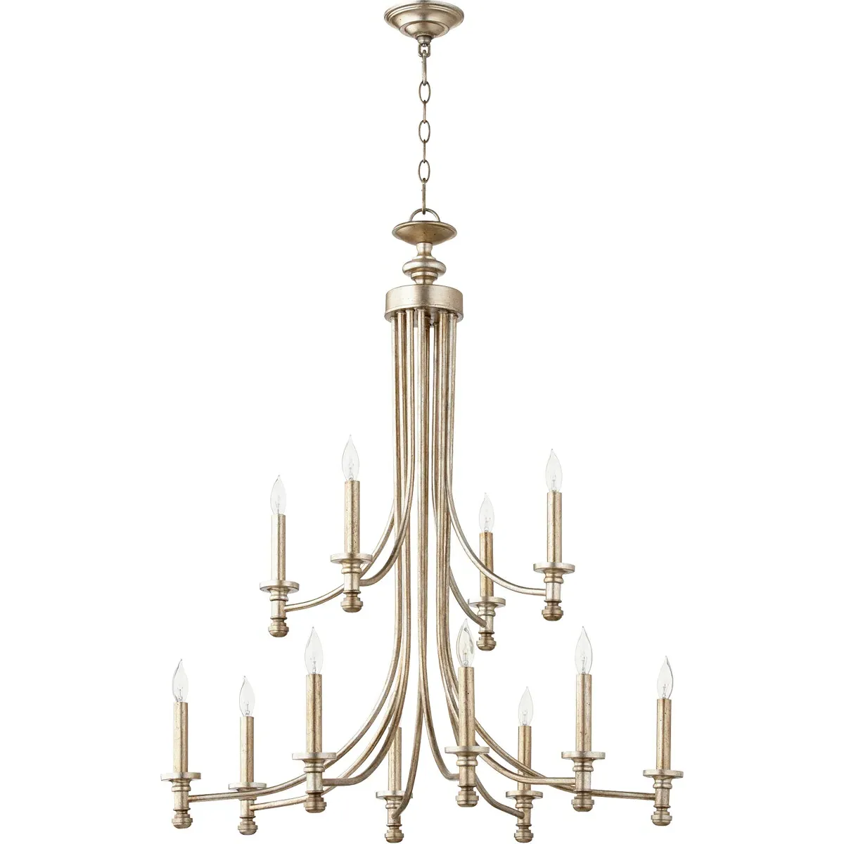 Rossington 12 Light Chandelier - Aged Silver Leaf product