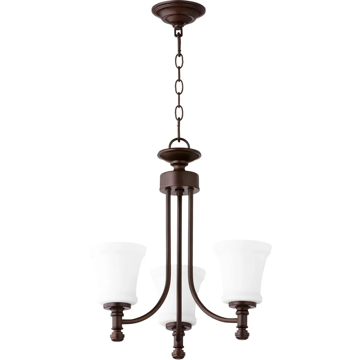 Rossington 3-Light Mini Chandelier - Oiled Bronze, Satin Opal product