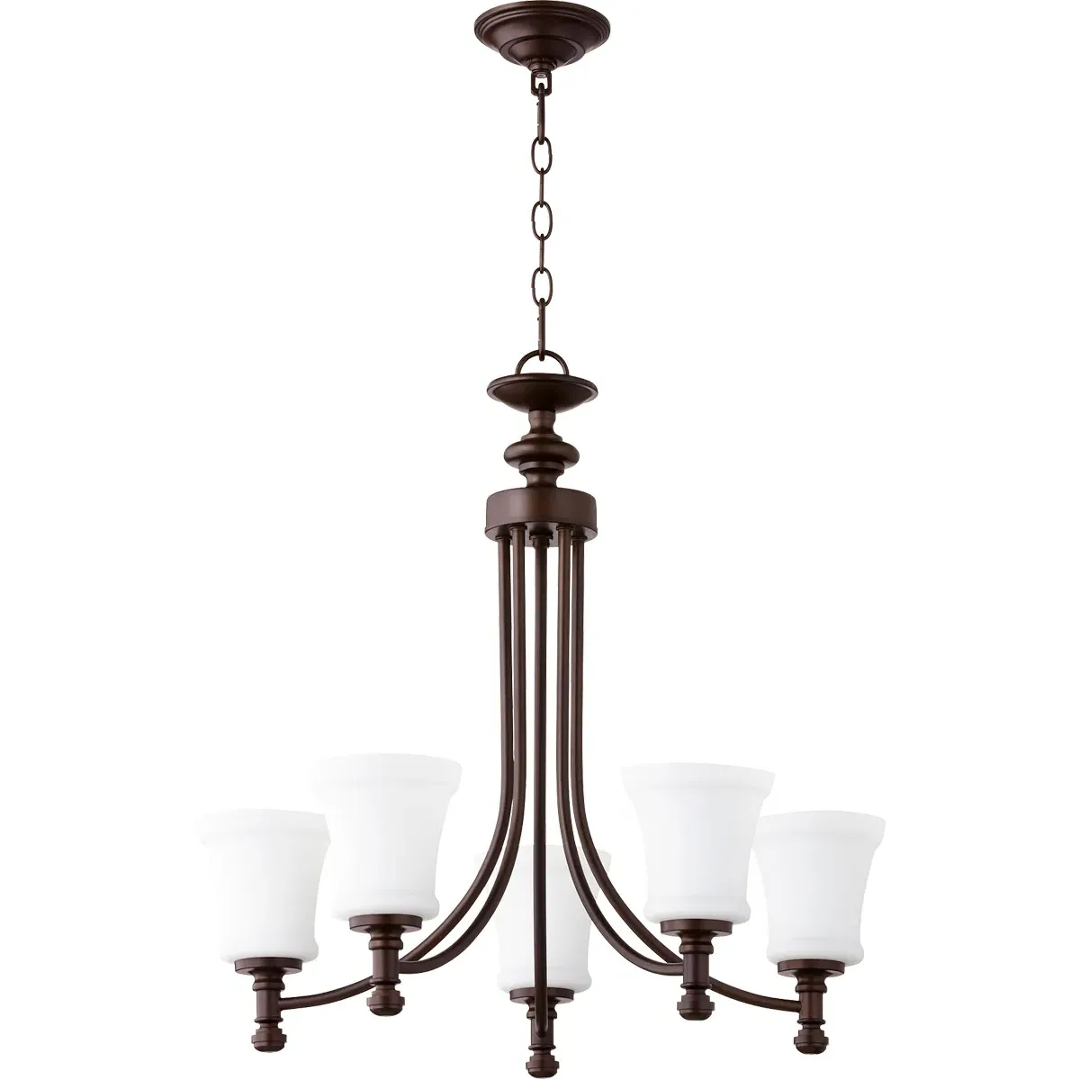 Rossington 5-Light Chandelier - Oiled Bronze, Satin Opal product