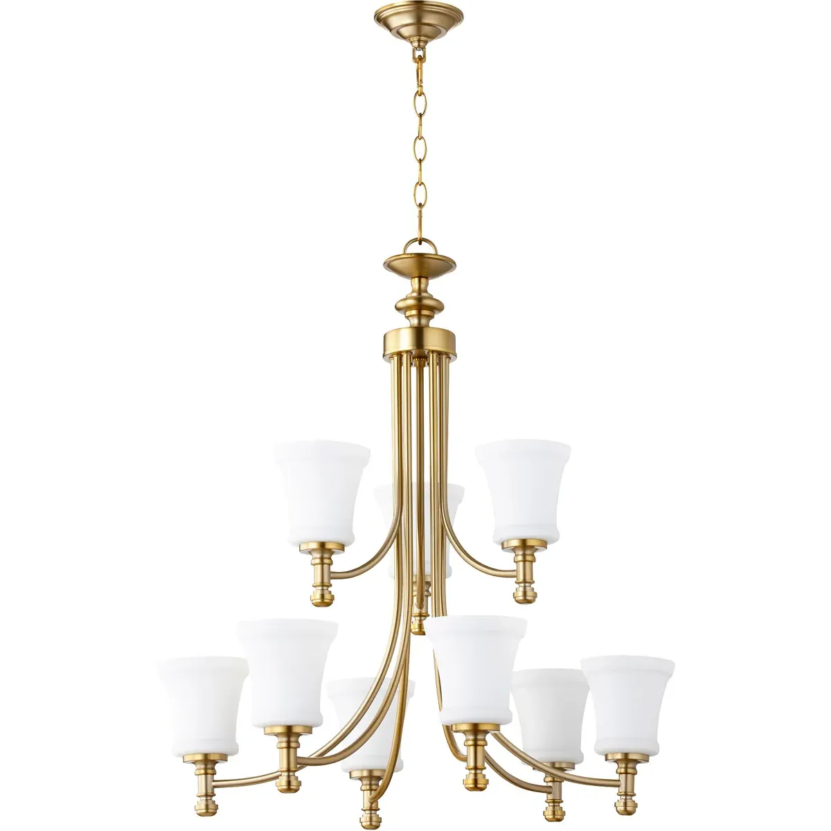 Rossington 9 Light Chandelier - Aged Brass product
