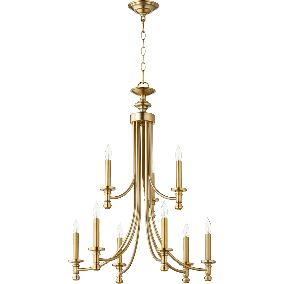 Rossington 9-Light Chandelier - Aged Brass product