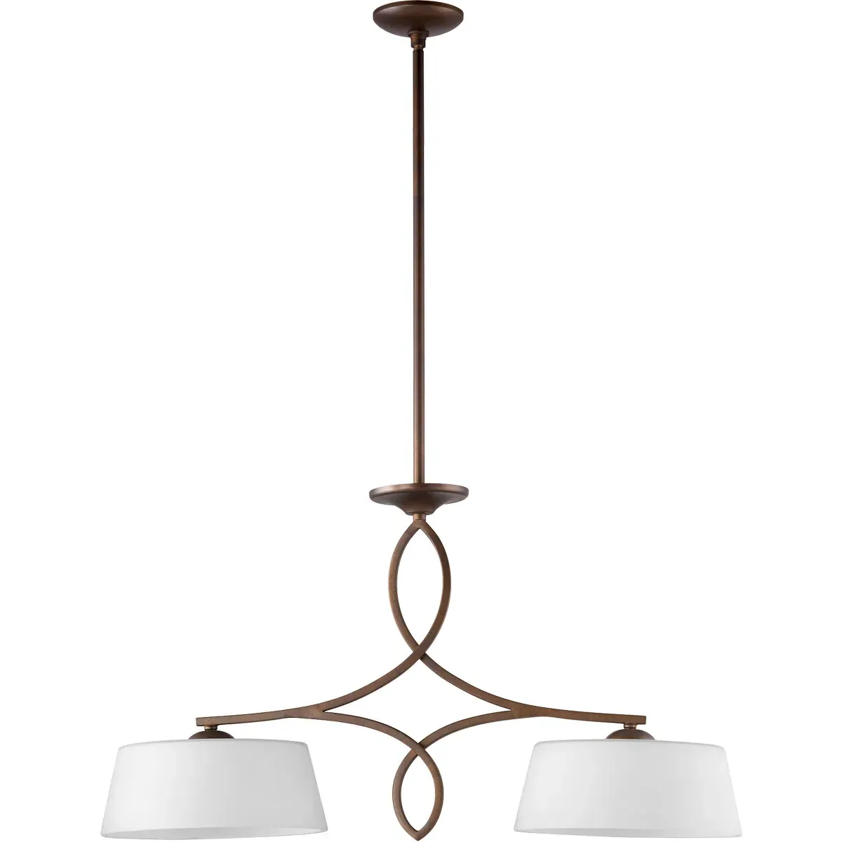 Willingham 2-Light 34 Inch Island Light - Oiled Bronze, Satin Opal product