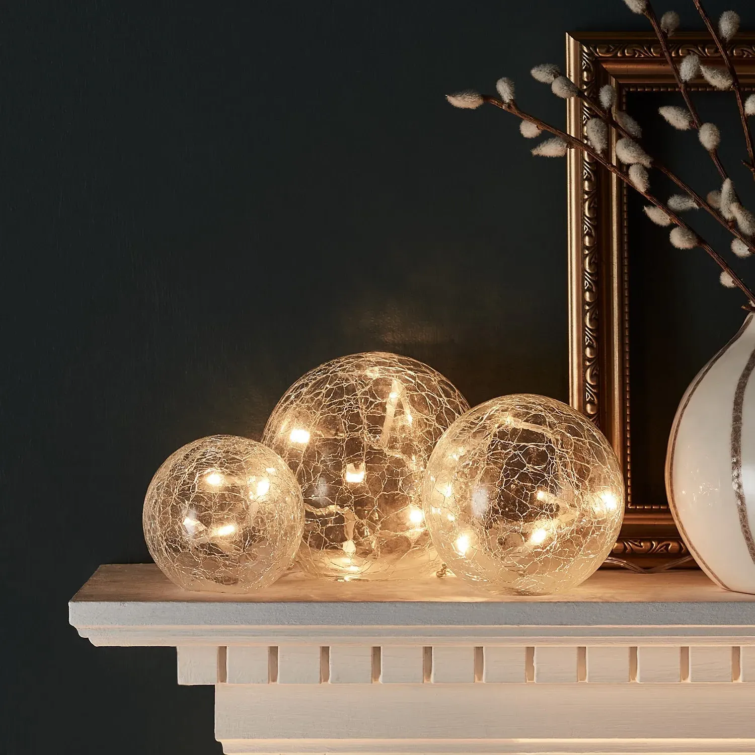 3-Piece Glass Orb Light Set - Clear Glass alternate view