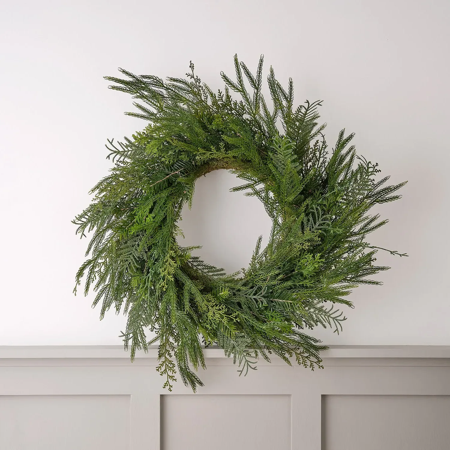 Christmas Wreath & Garland Set - Green, Faux Foliage alternate view