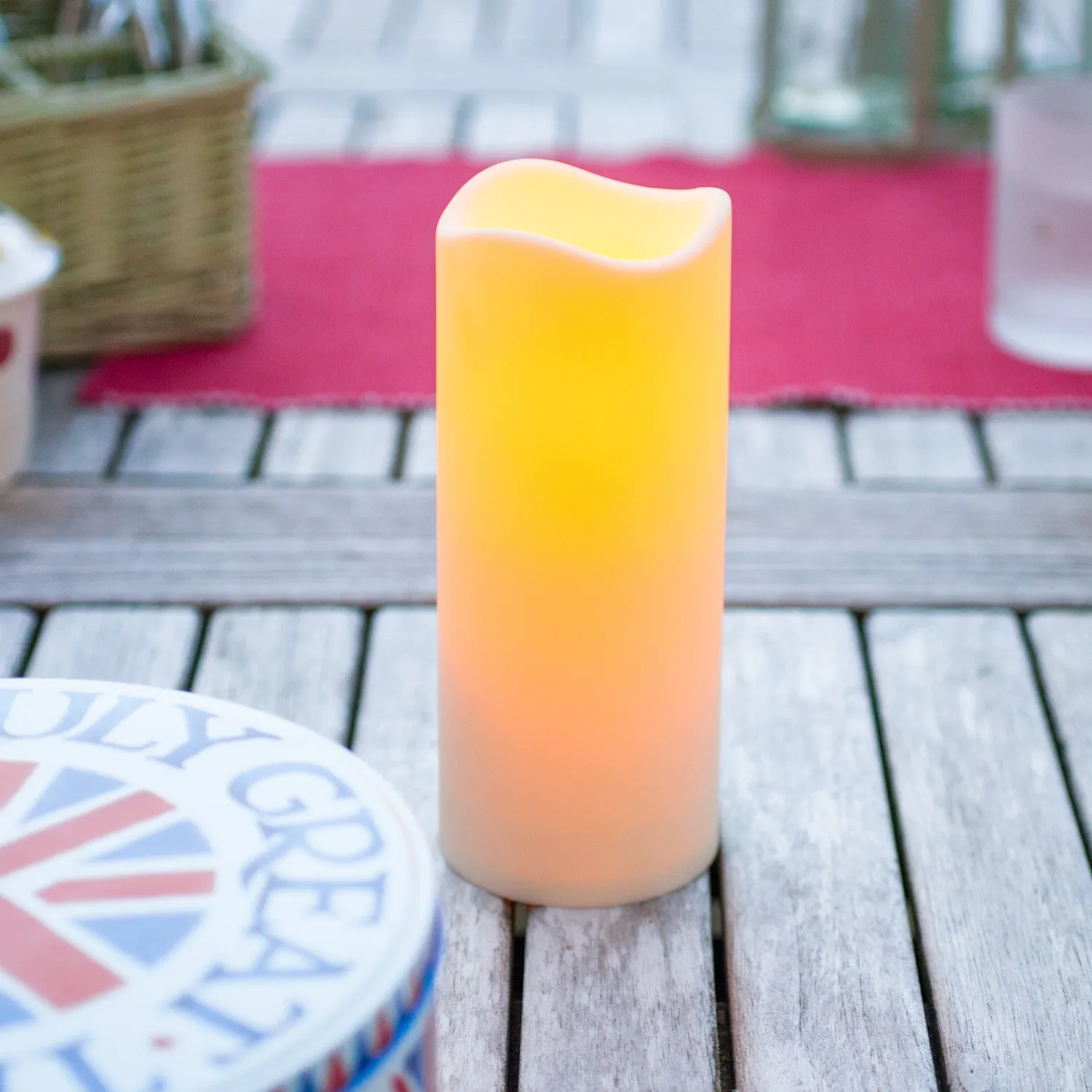 Large Outdoor Battery LED Candle - Ivory, Plastic product