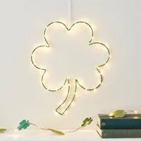 Shamrock Light Decoration - Green, Metal alternate view
