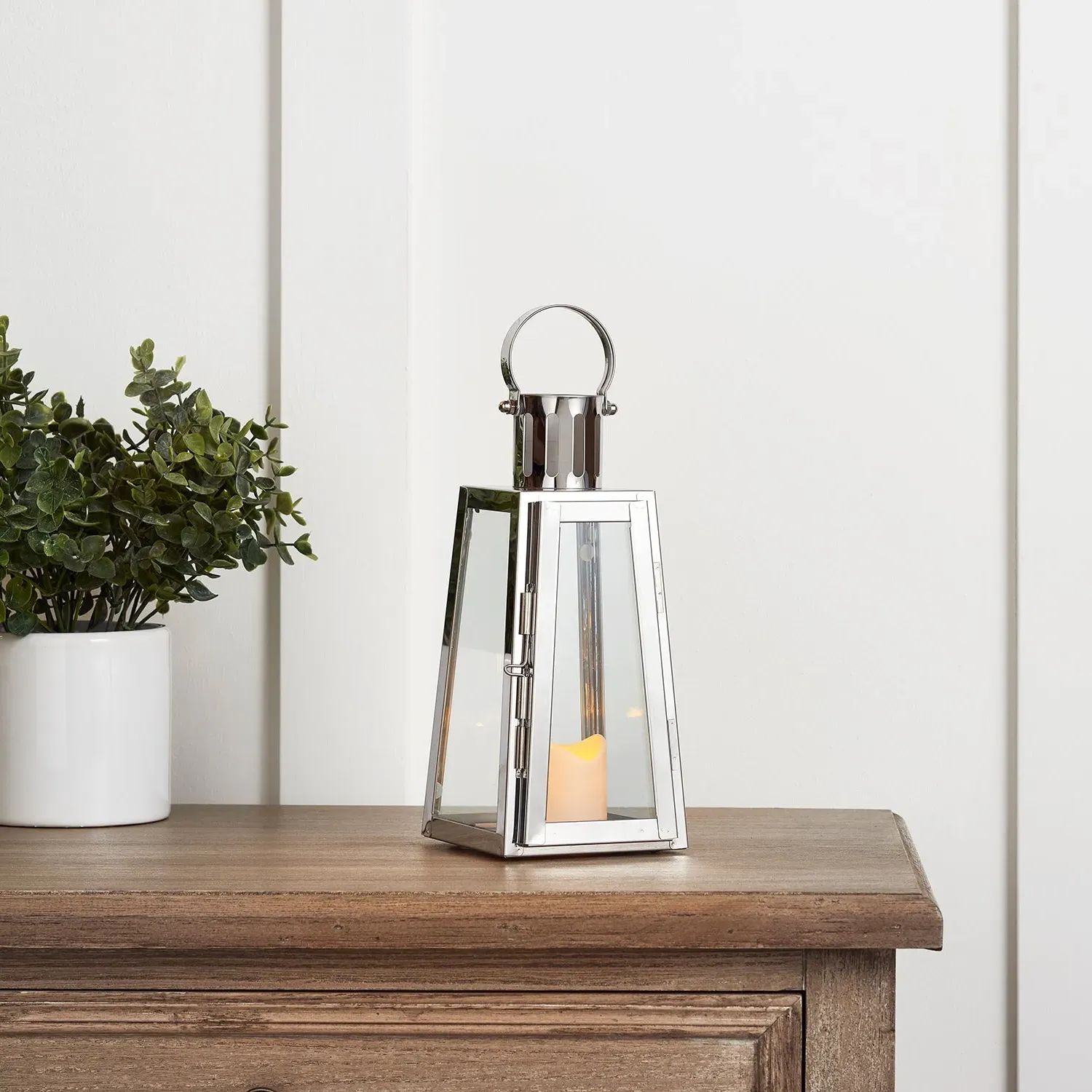 Miners Battery Candle Lantern - Warm White, Stainless Steel product