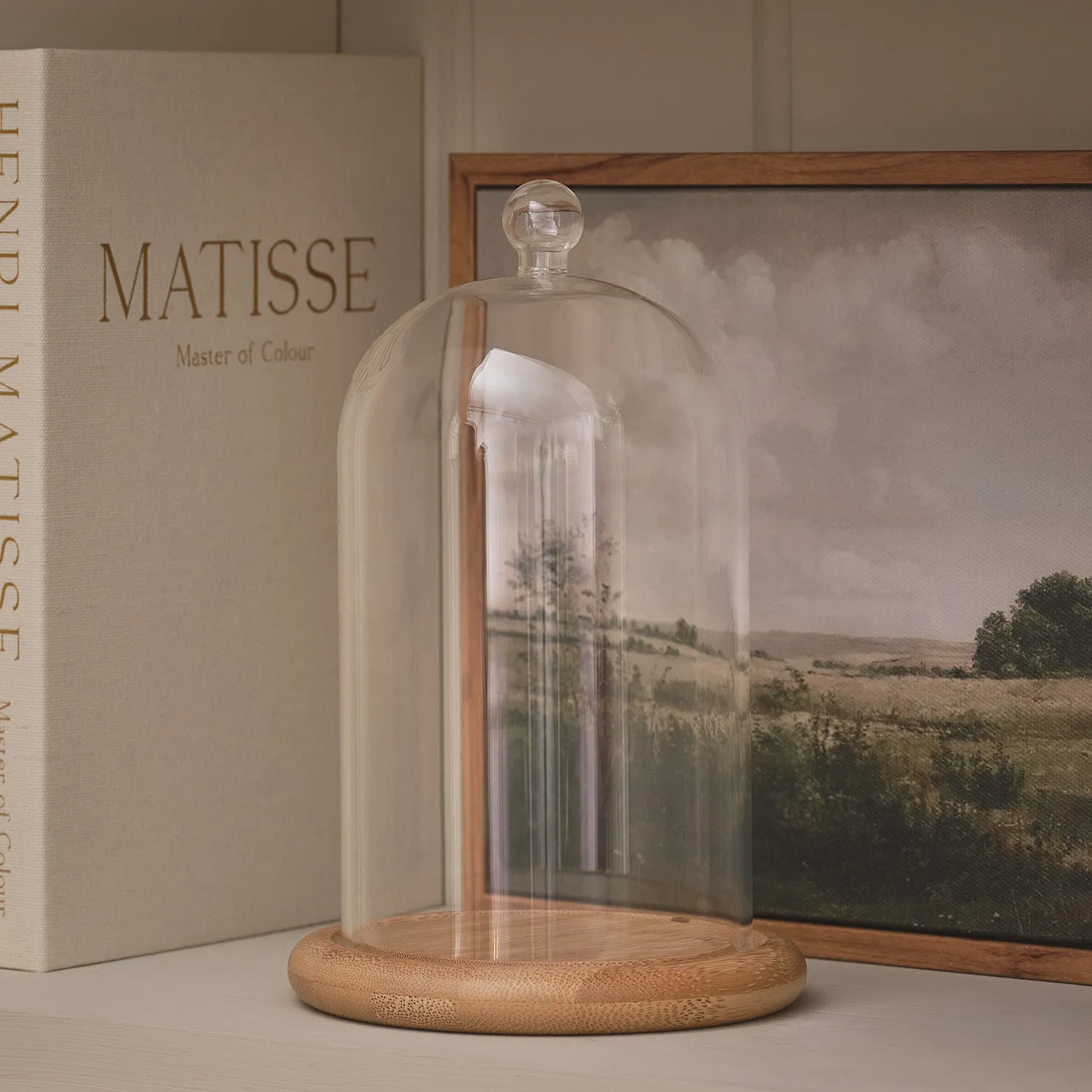 Glass Display Dome with Base - Clear, Bamboo product