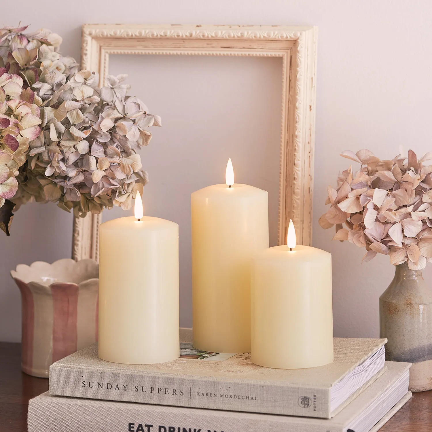 TruGlow LED Pillar Candle with Remote Control - Ivory alternate view