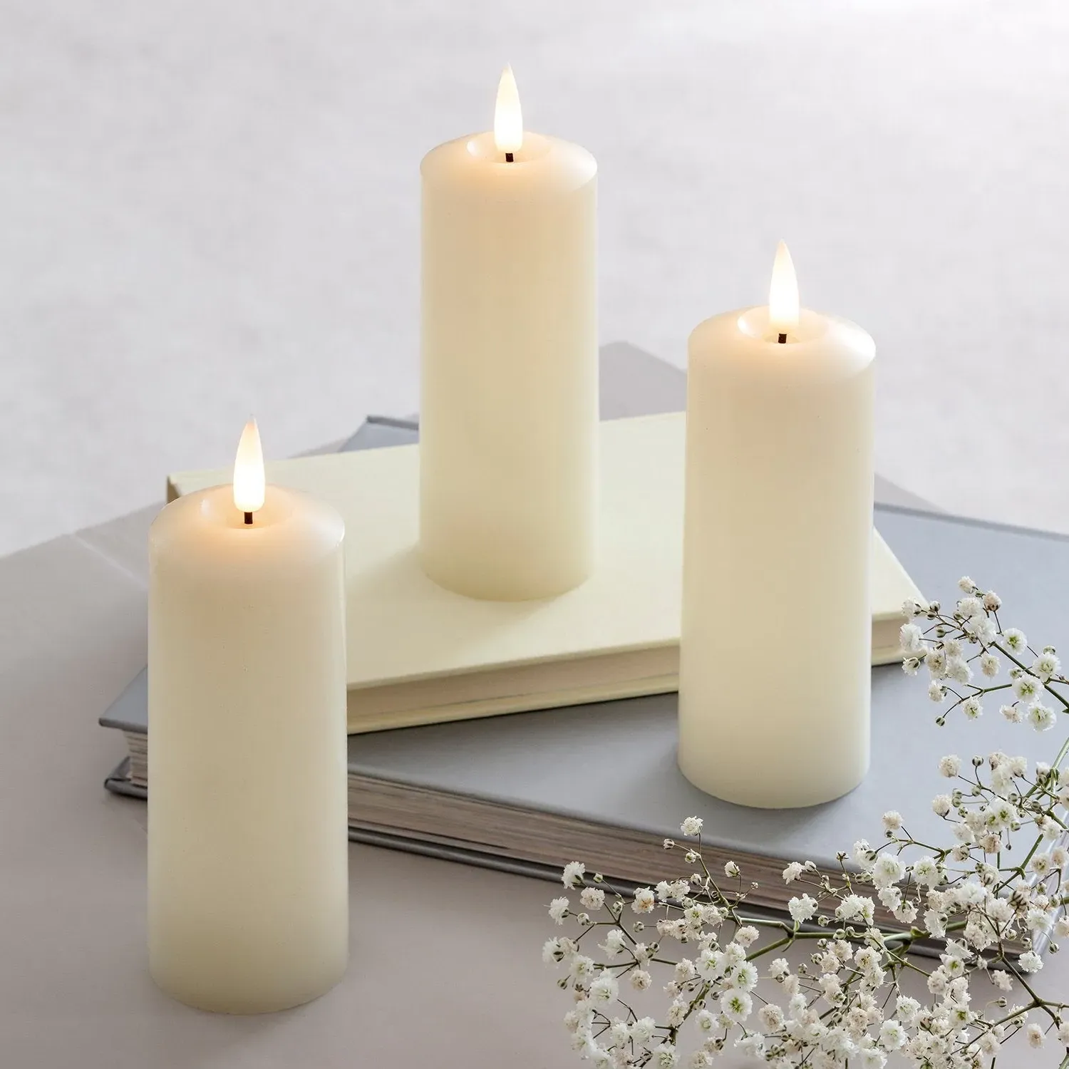 LED Wedding Candle Bundle - Ivory, Real Wax alternate view