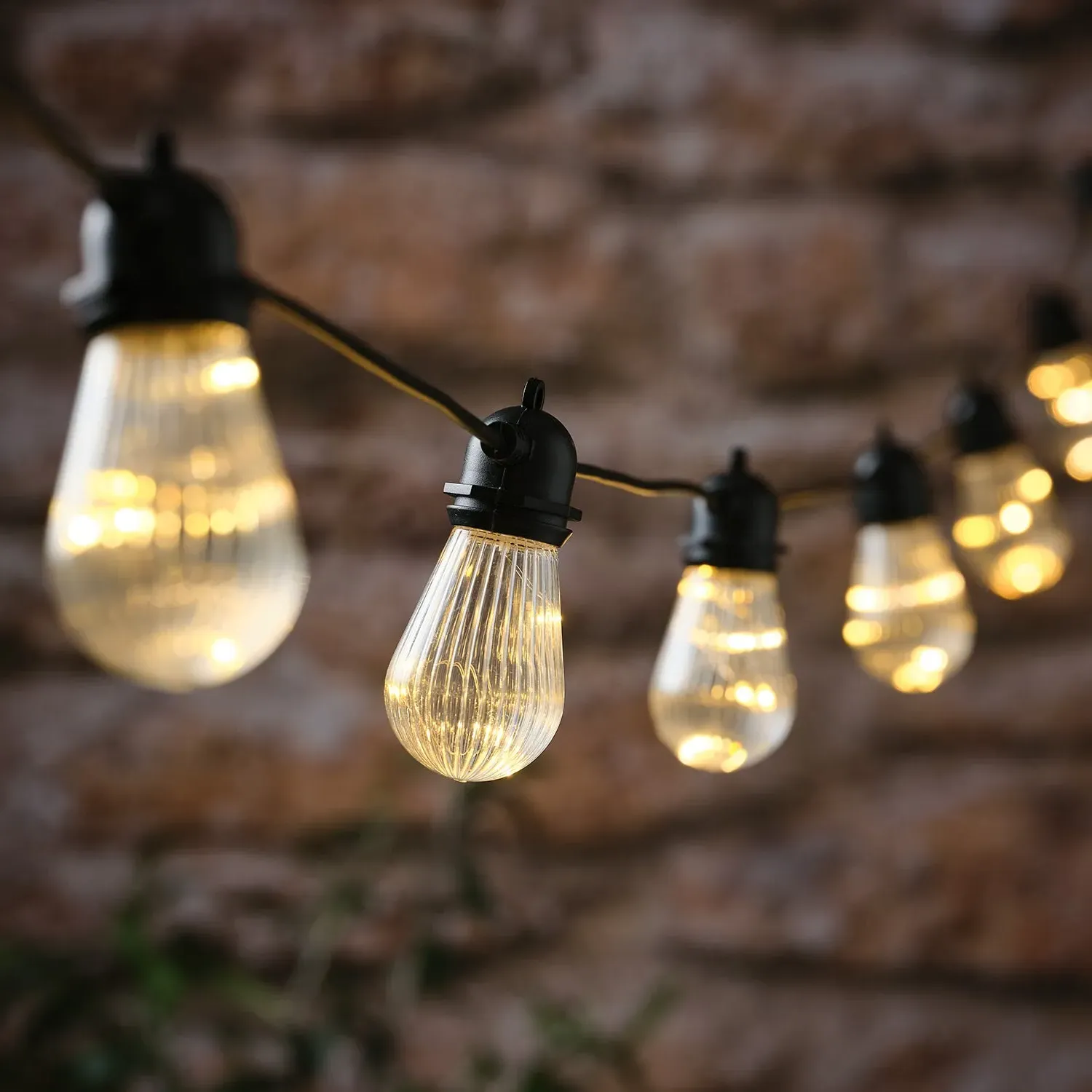 10 Fluted Outdoor Battery Micro Festoon Lights - Warm White product