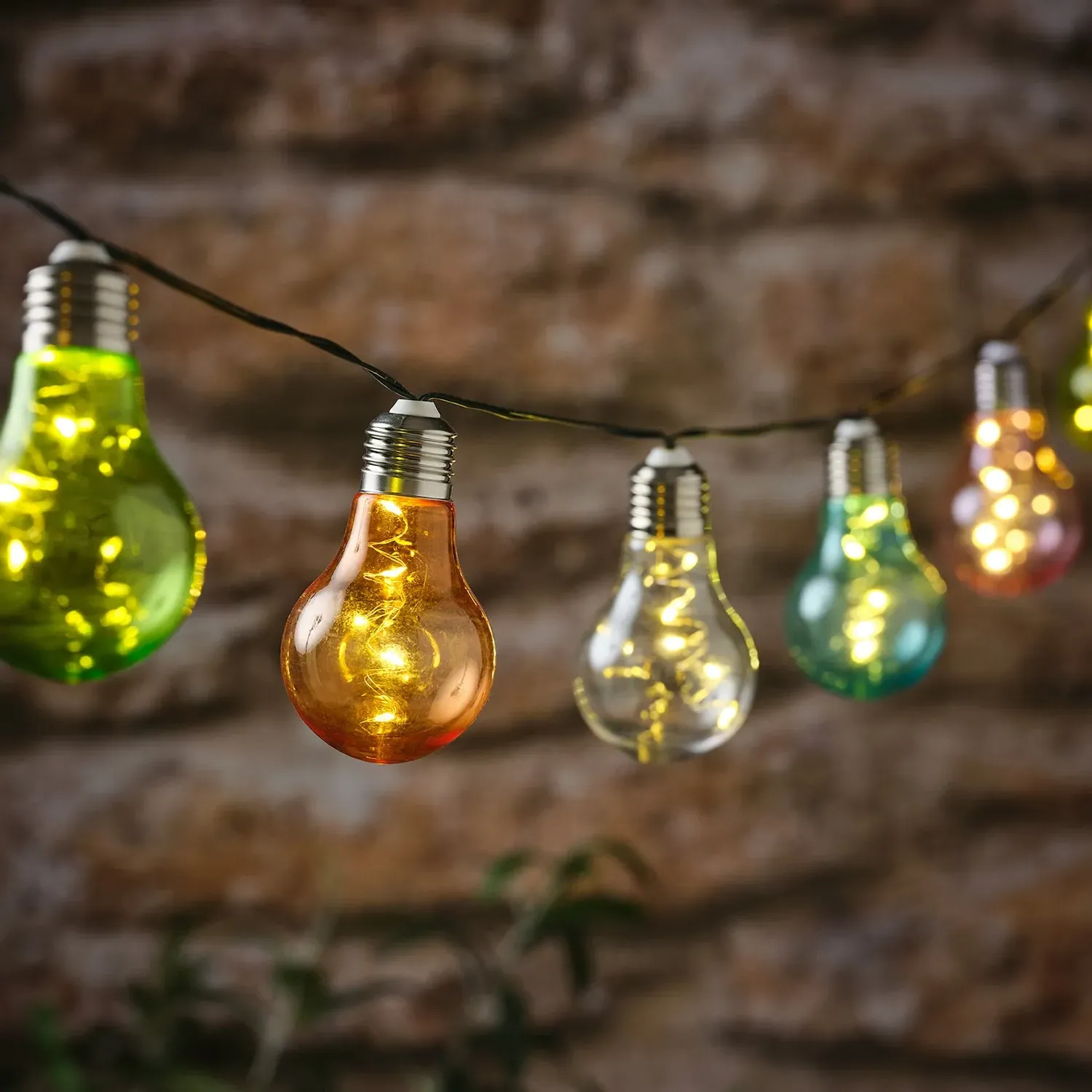 10 Pastel Cap Solar Micro Festoon Lights - Warm White product
