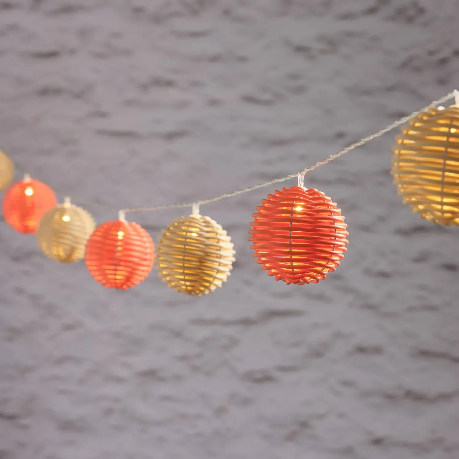 10 Rattan Ball Solar Fairy Lights - Warm White product