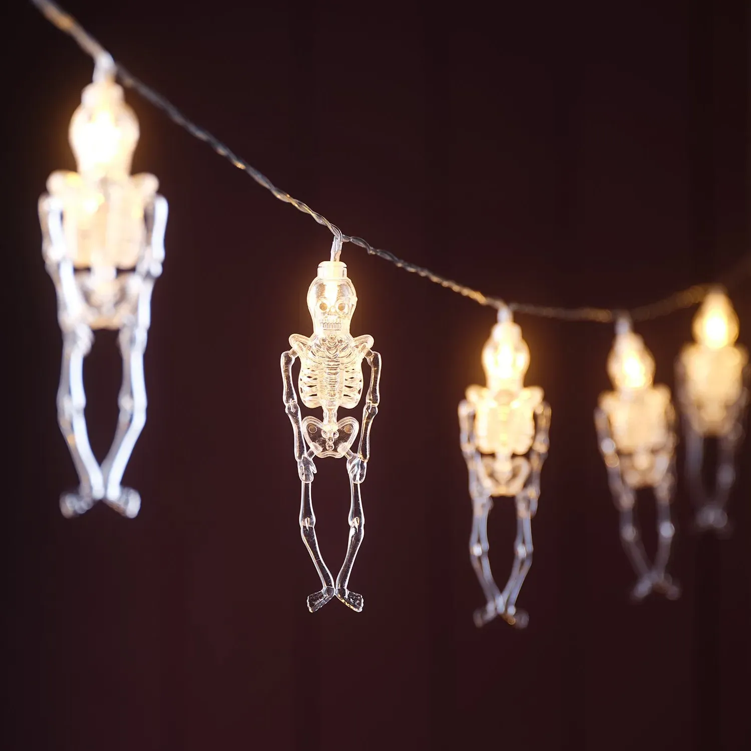 10 Skeleton Halloween String Lights - Warm White product