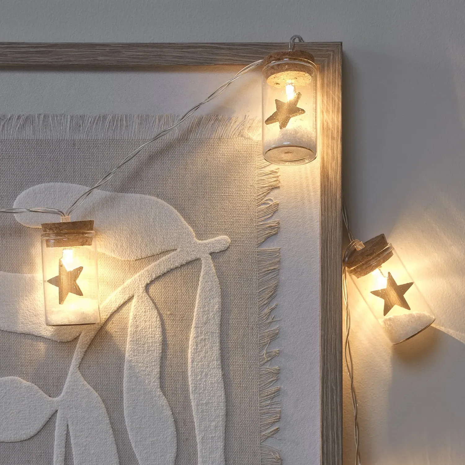 10 Star Glass Bottle LED String Lights - Warm White product