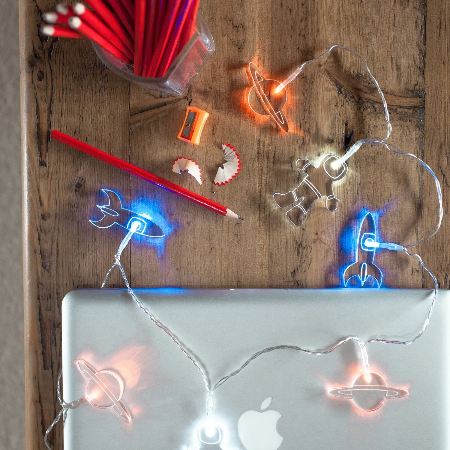 12 LED Lunar Spaceman Battery String Lights - Multi Coloured product