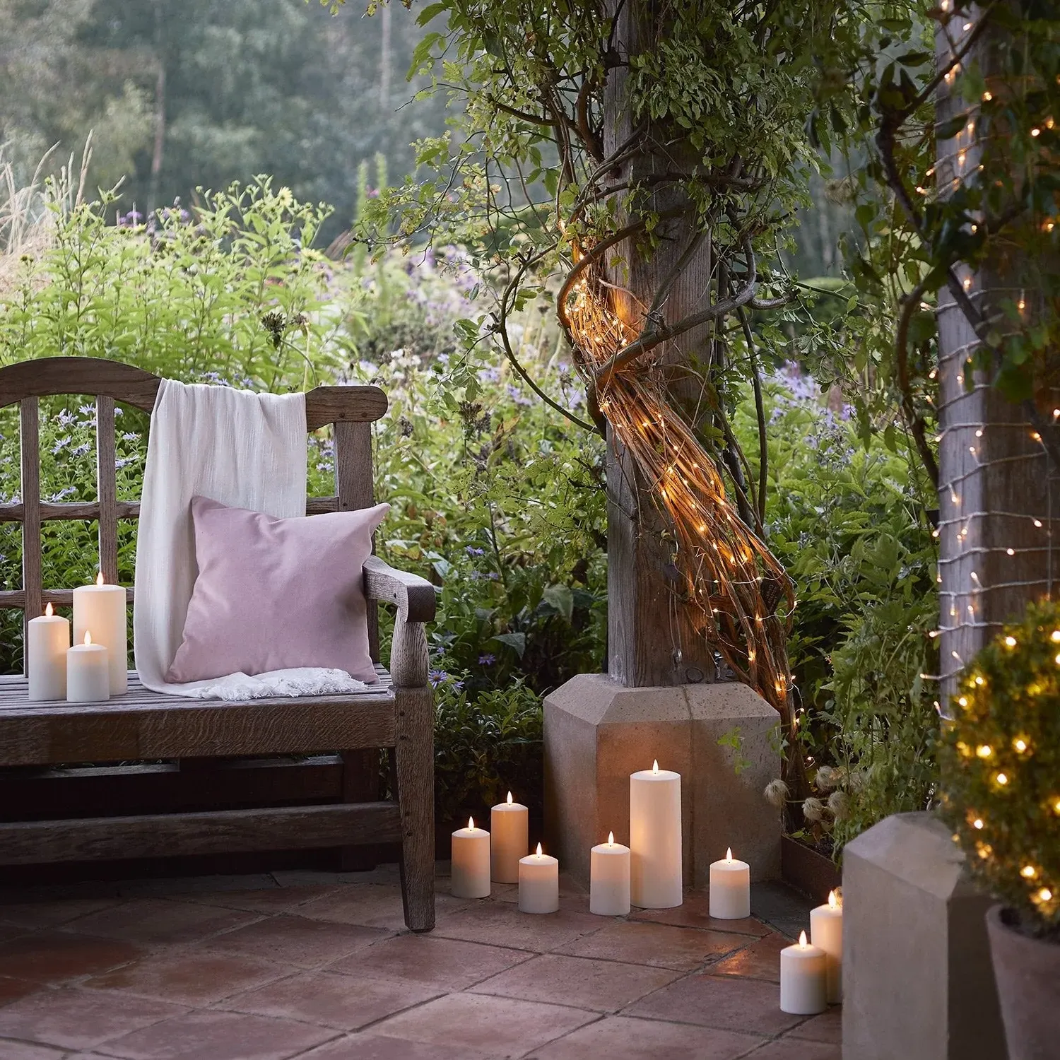 TruGlow Waterproof Outdoor Pillar Candle with Remote - Warm White alternate view