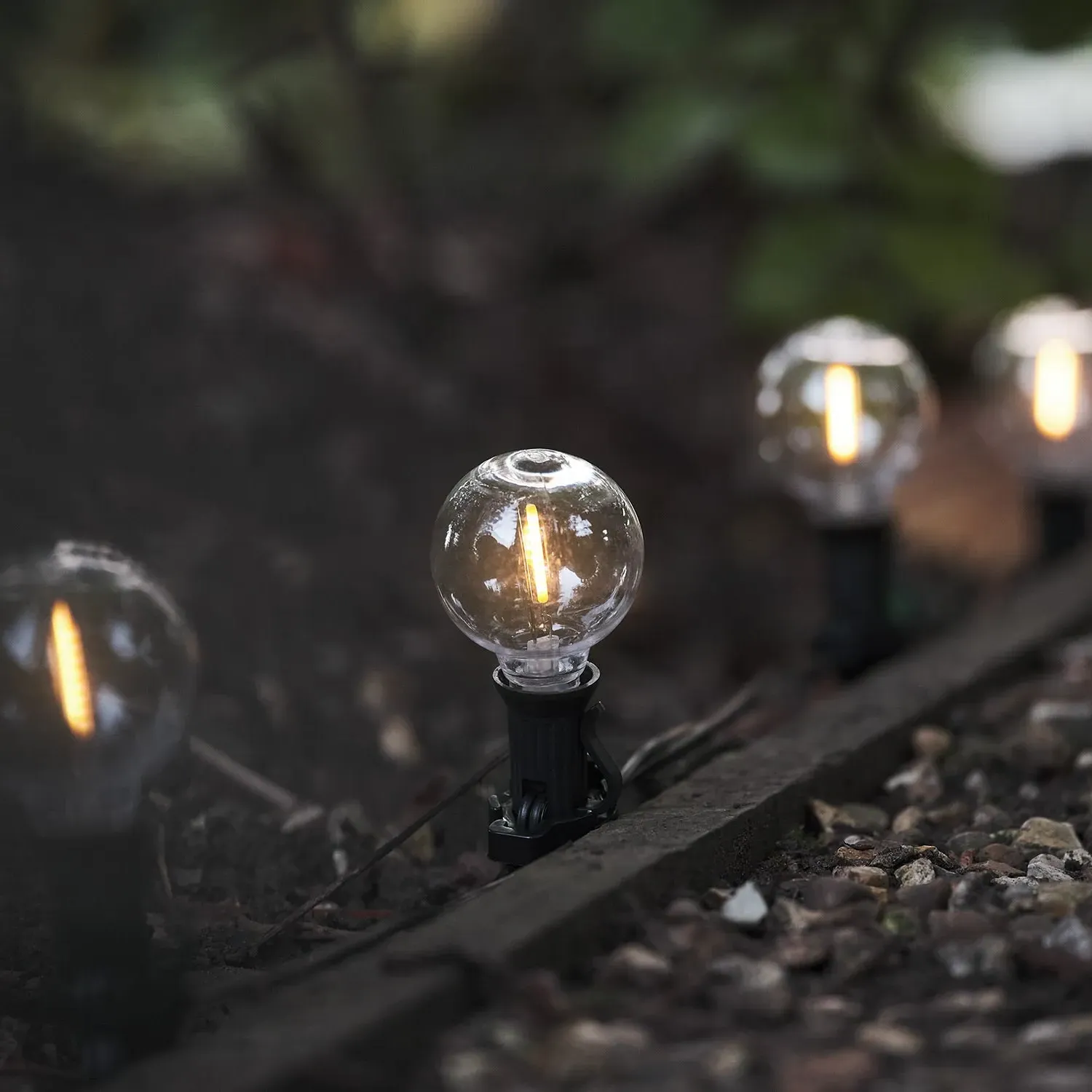 20 Connectable Solar Festoon Lights with Mini Stakes - Warm White alternate view