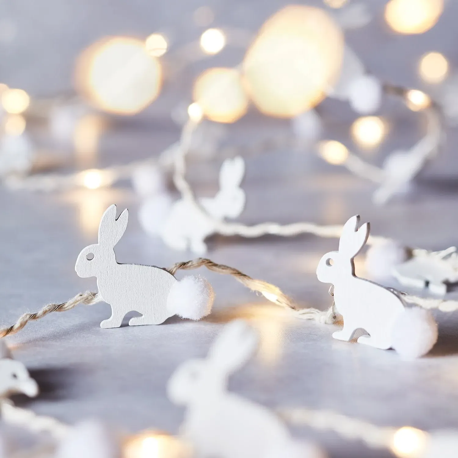 20 Wooden Bunny Micro Fairy Lights - Warm White product