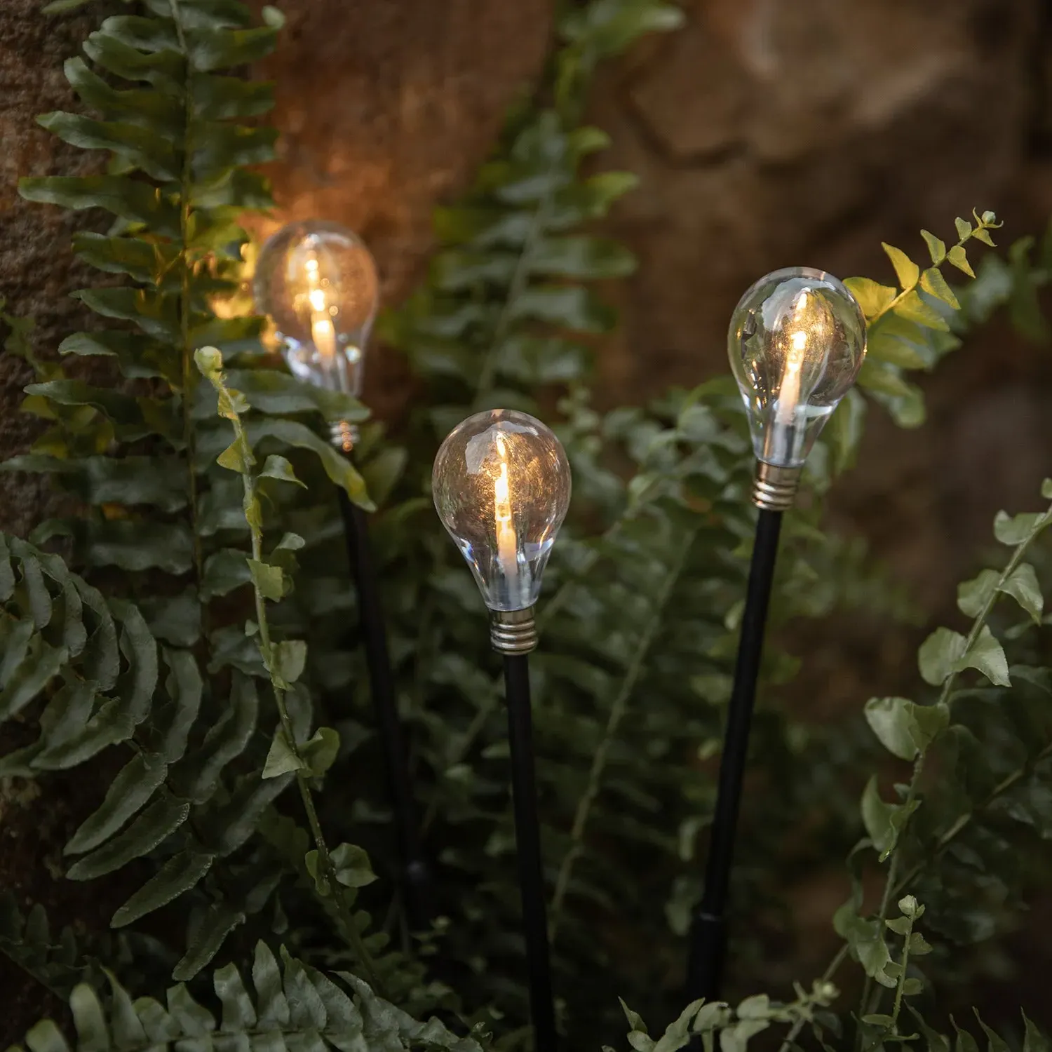 3 Mini Solar Festoon Stake Lights - Warm White product