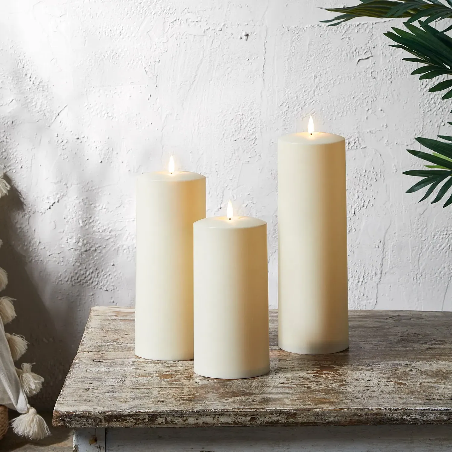 3-Piece Outdoor Candle Set with Timer - Warm White product