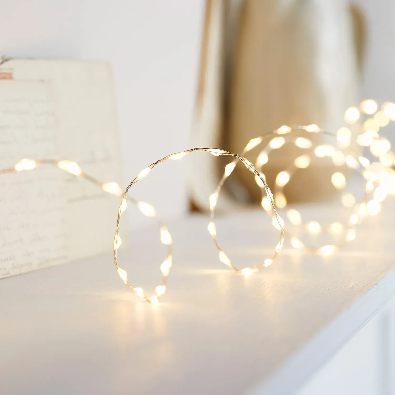 378 LED Bead Micro Fairy Light - Warm White, Silver Wire product
