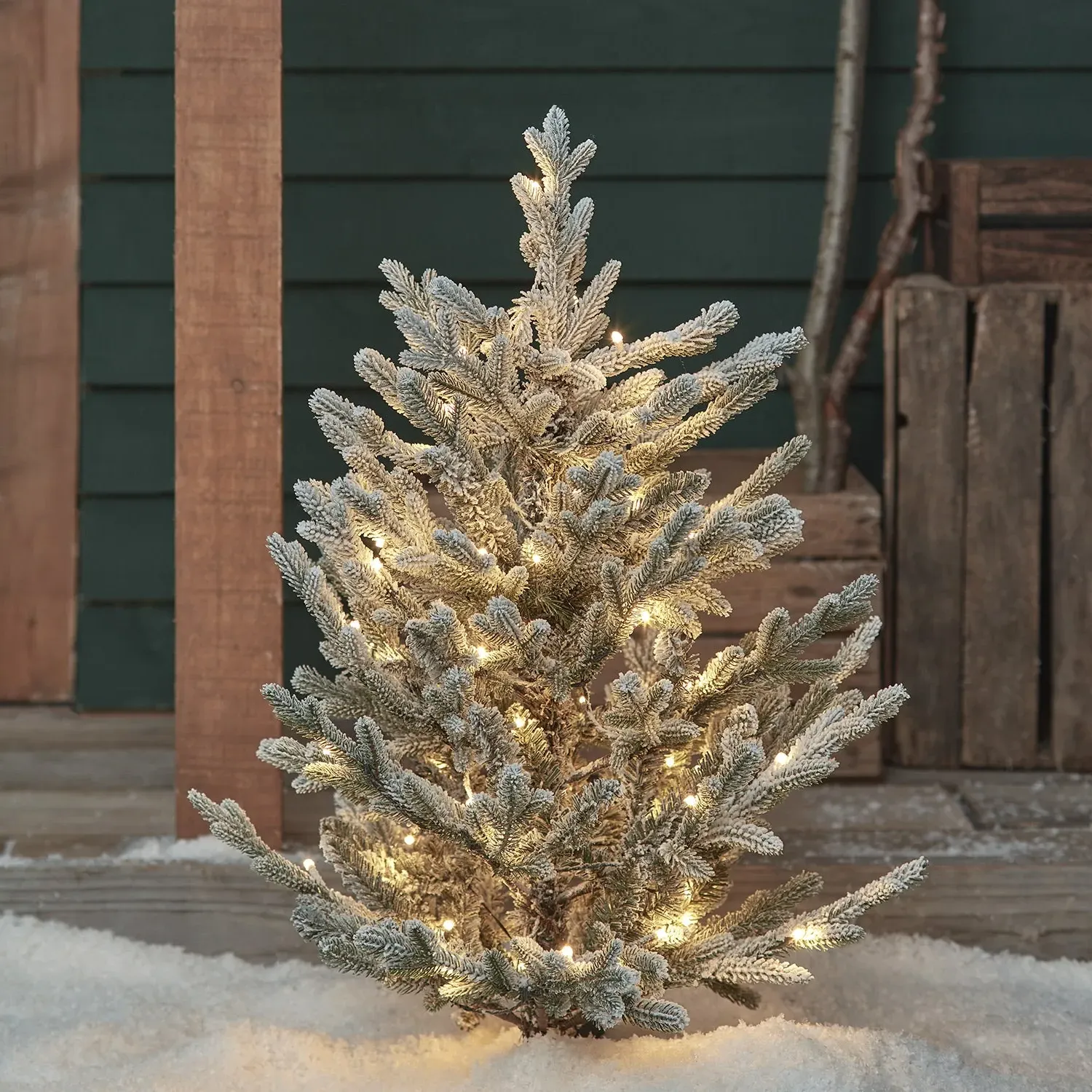 3ft Snowy Outdoor Christmas Tree Stake - Dual Colour LED product