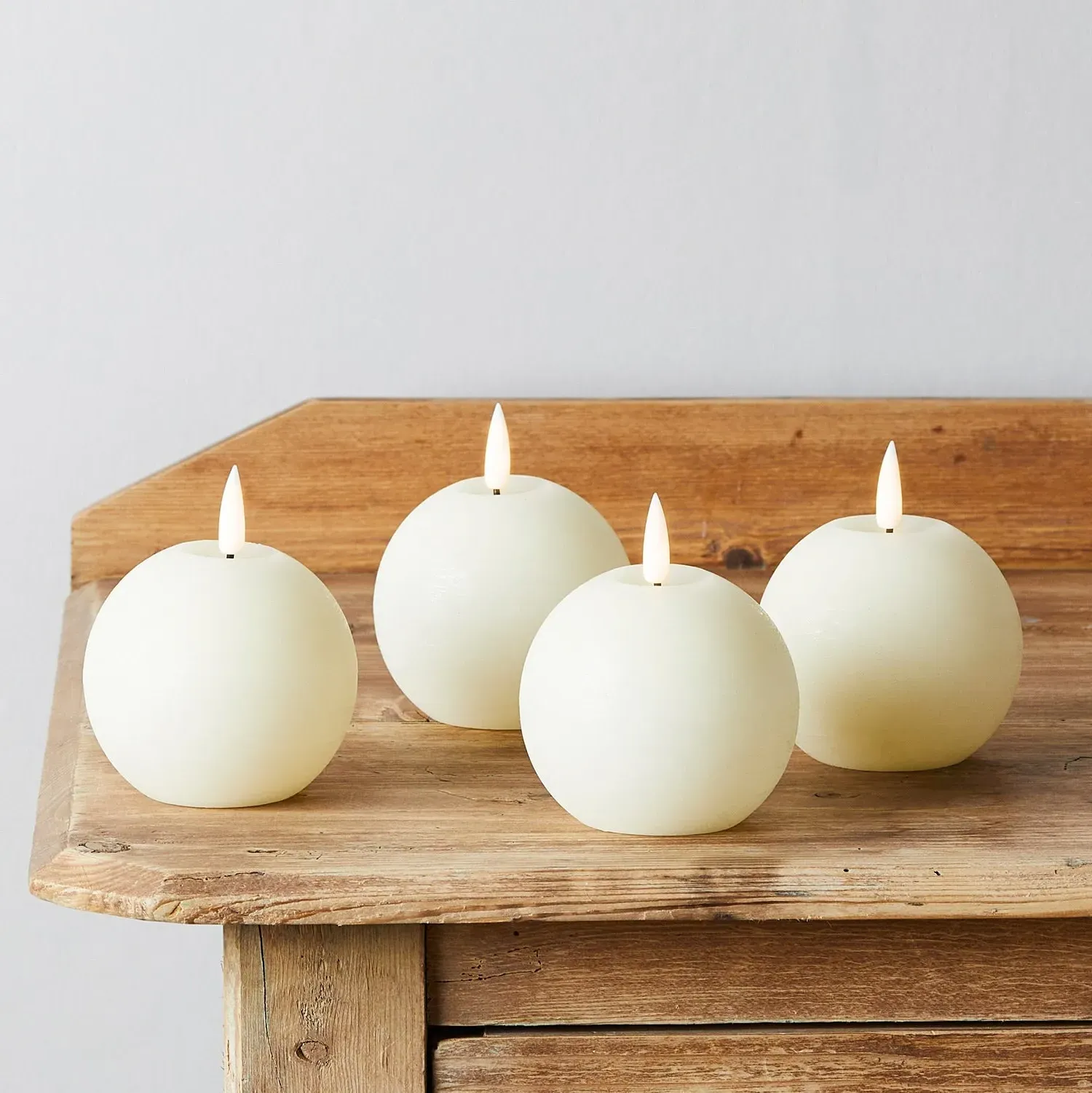 TruGlow 4-Pack Ball LED Candles with Remote - Warm White, Wax product