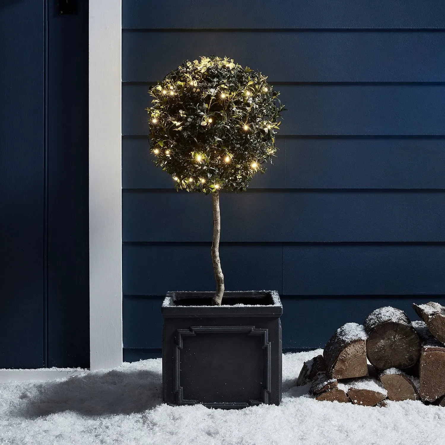 50 LED Outdoor Battery Fairy Lights with Timer - Warm White, Green Cable alternate view