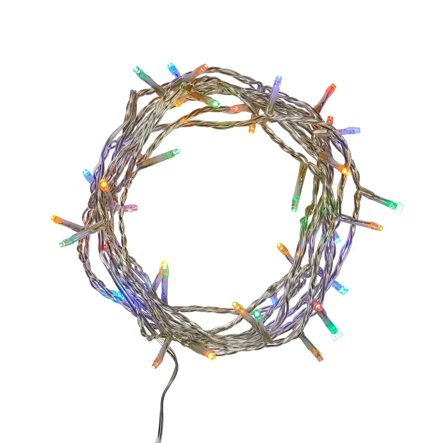 50 Multi-Coloured LED Fairy Lights on Clear Cable alternate view