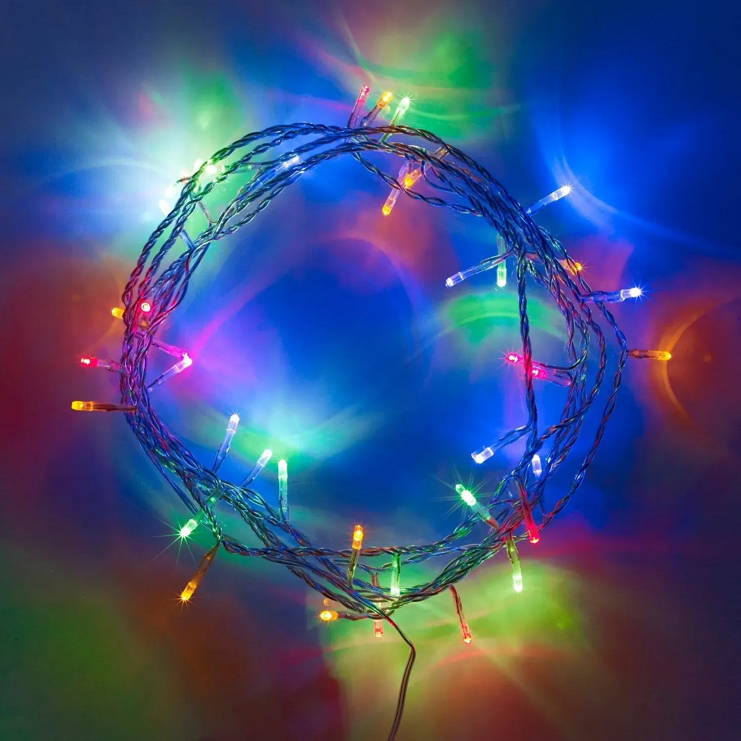 50 Multi-Coloured LED Fairy Lights on Clear Cable product