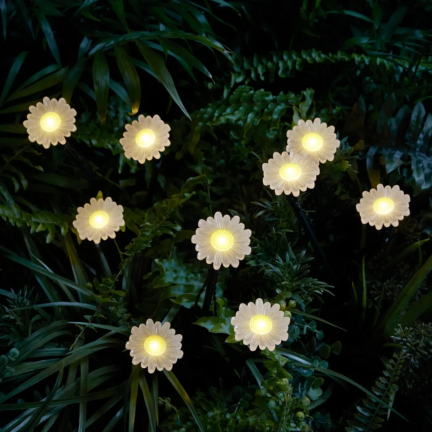 9 Daisy Flower Solar Stake Lights - Warm White product