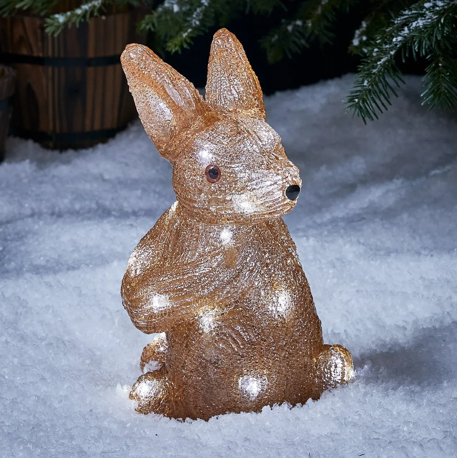 Acrylic Bunny Outdoor Christmas Figure - White product