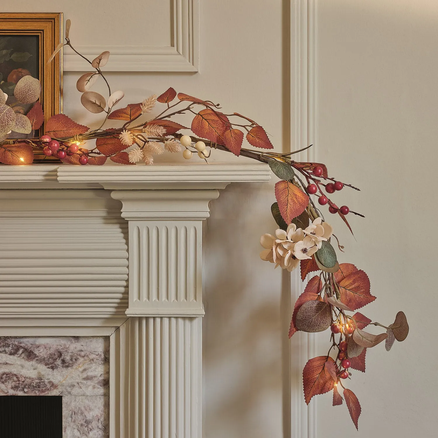 Berry Harvest Pre-Lit Autumn Garland - Warm White product