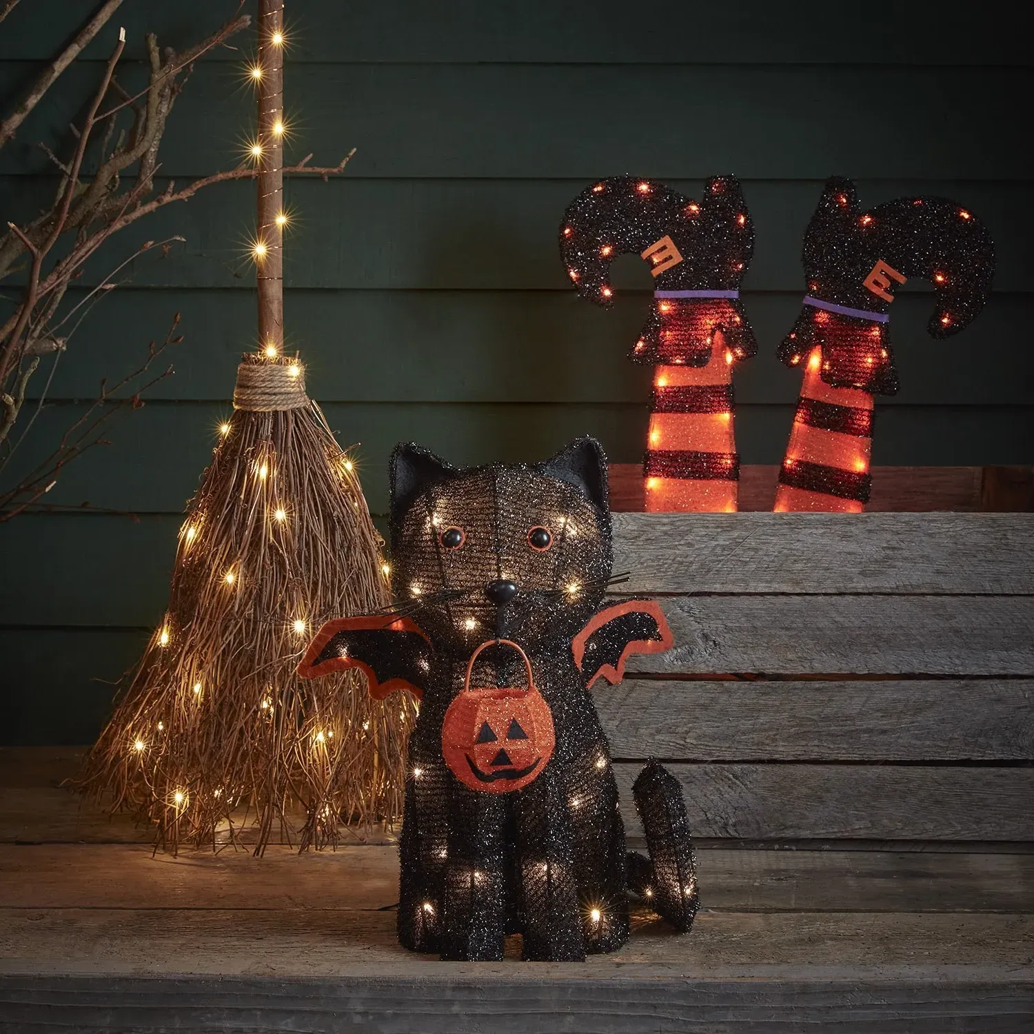 Black Cat Halloween Light-Up Decoration - Warm White product