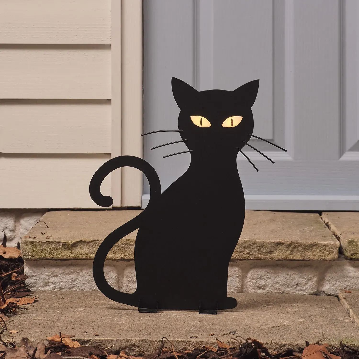 Caleb Cat LED Eyes Outdoor Halloween Silhouette Stake Light - Amber product