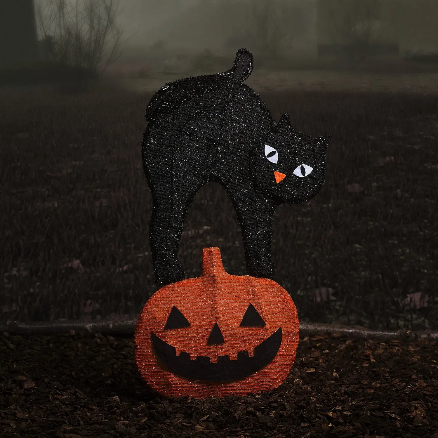 Cat & Pumpkin Outdoor Stake Light - Warm White alternate view