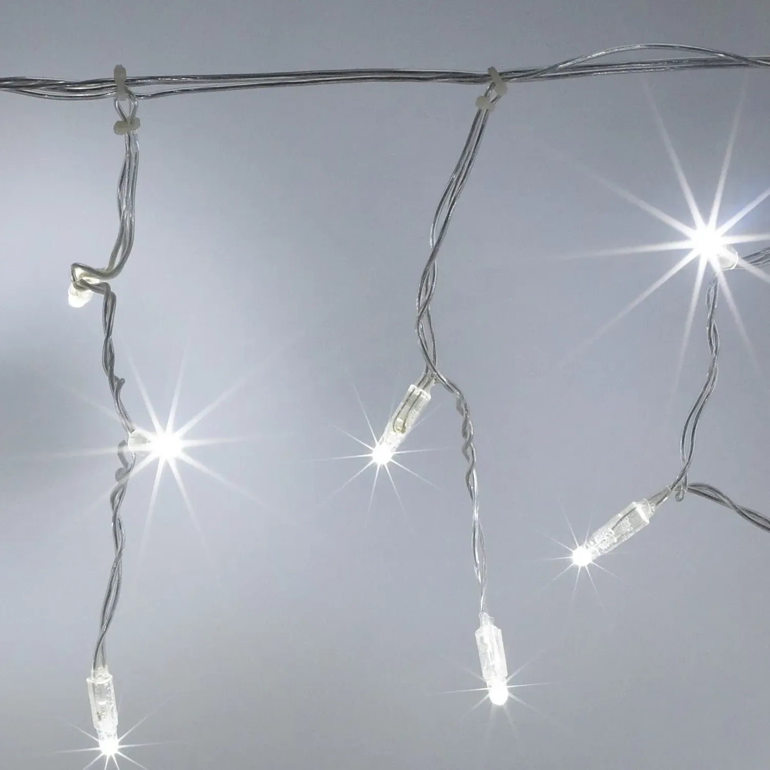 Core Connect 2m Icicle Lights Clear Cable - White alternate view
