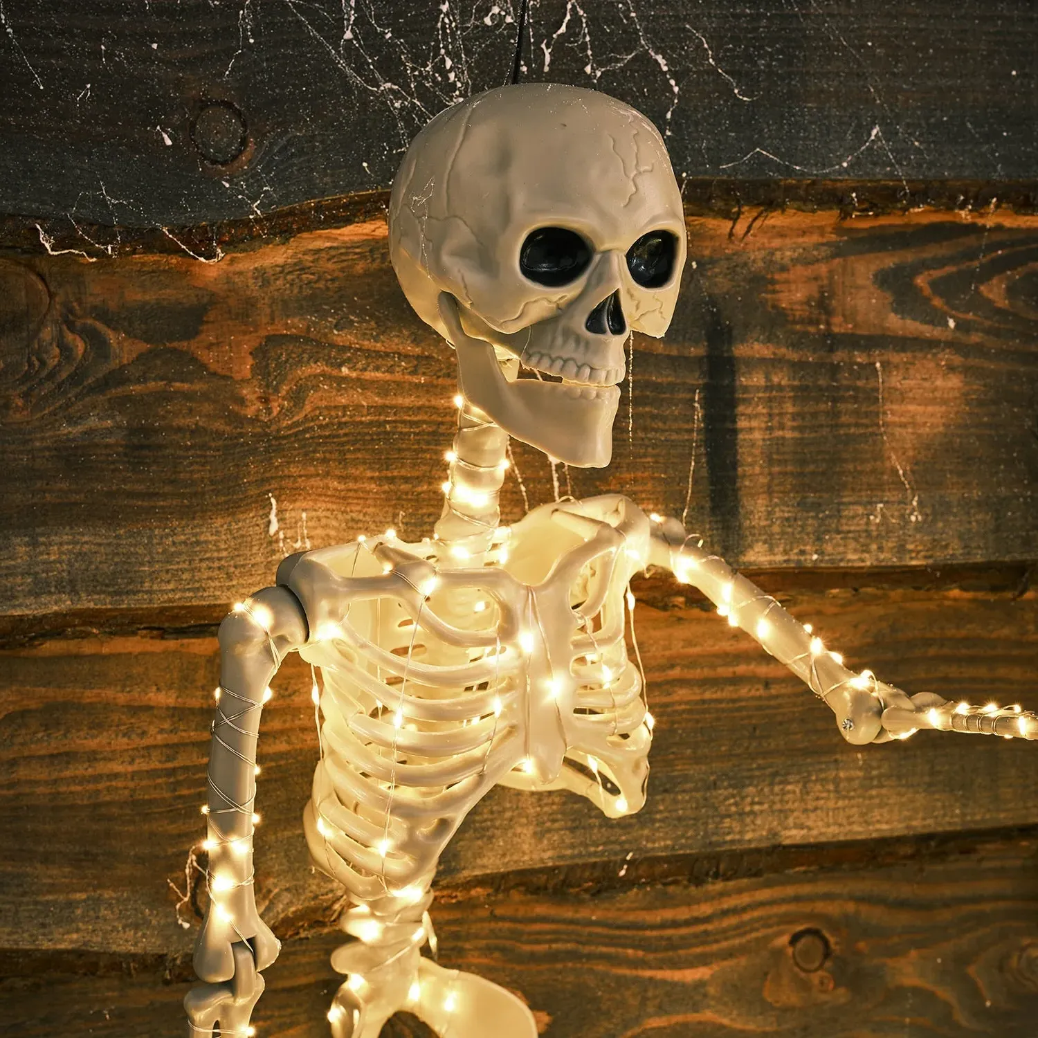 Damien Skeleton LED Halloween Decoration - Warm White, Plastic alternate view